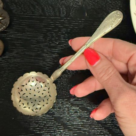 Ложка ситечко 13 см серебрение 
