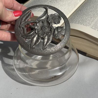 Роузбол 12 см стекло олово