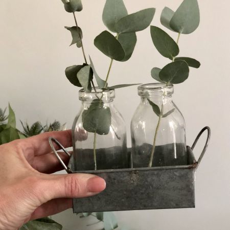 Ваза голландская, 2 банки в оцинкованом держателе Fleurs