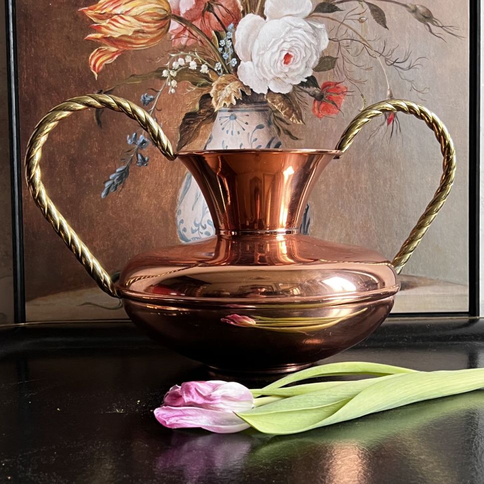 Ваза L.Lecellier из Villedieu 31 см медь латунь Франция