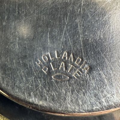 Блюдце подставка 8 см серебрение Голландия