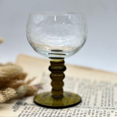 Бокал рёмер на зеленой ножке Виноград 170 мл хрусталь     