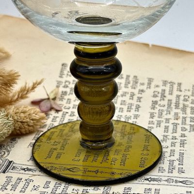 Бокал рёмер на зеленой ножке Виноград 170 мл хрусталь     