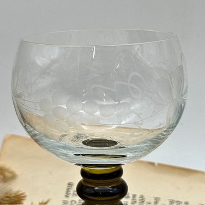 Бокал рёмер на зеленой ножке Виноград 170 мл хрусталь     