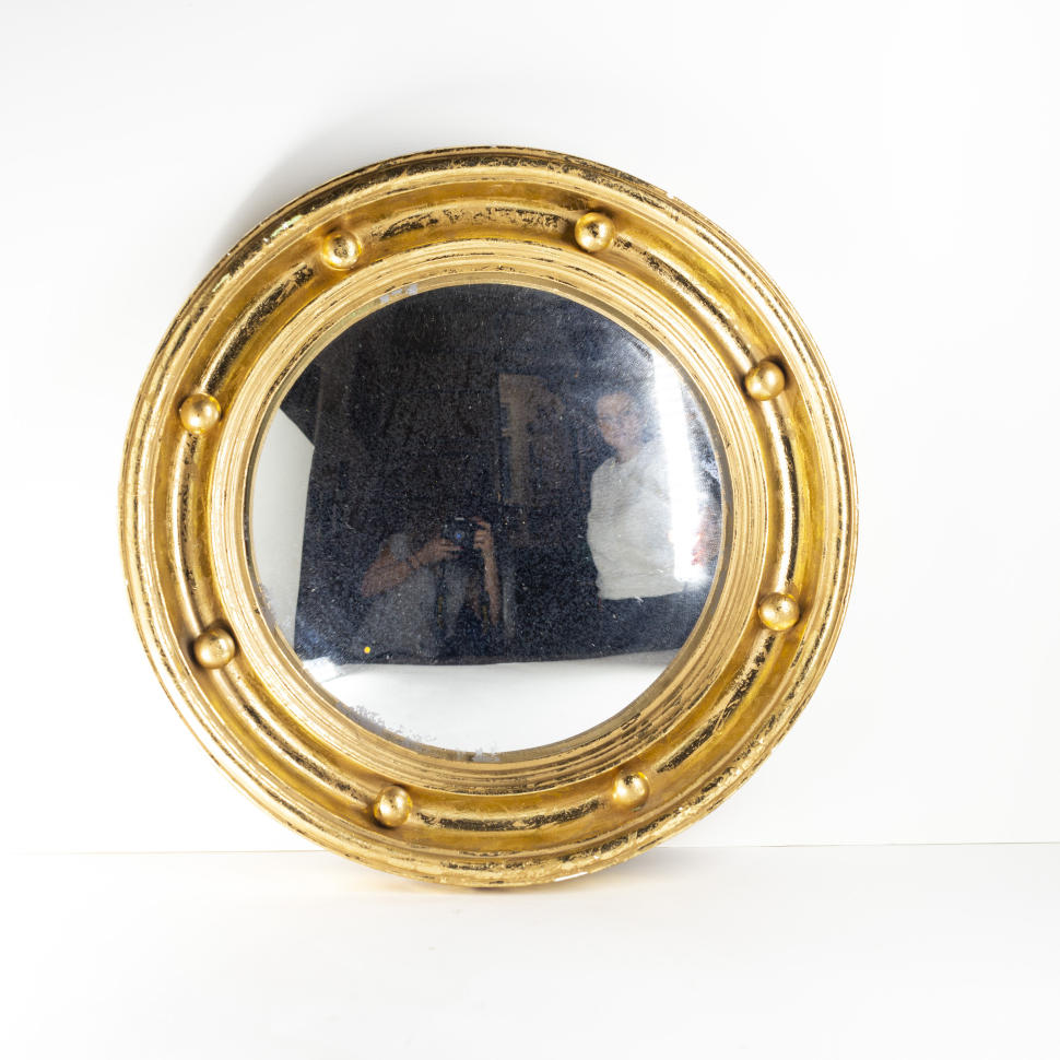 Зеркало круглое в раме дерево и гипс внешним узором