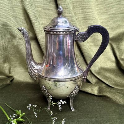 Чайник сахарница молочник Ercuis набор 3 предмета серебрение Франция