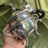 Чайник сахарница молочник Ercuis набор 3 предмета серебрение Франция