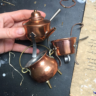 Набор детской посудки медь