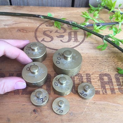 Грузик латунный, набор 7 шт. 10-200 гр