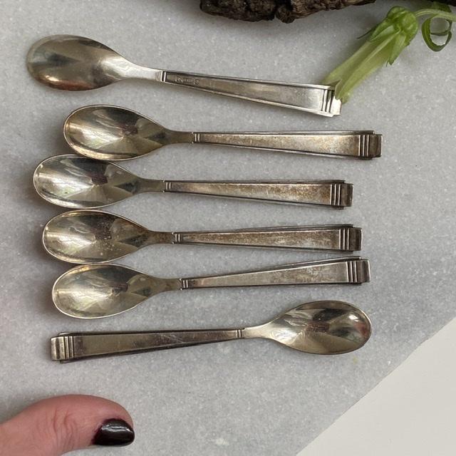 Ложка серебрение 90, набор 6 штук, кофейная