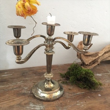 Канделябр подсвечник на 5 свечей, серебрение