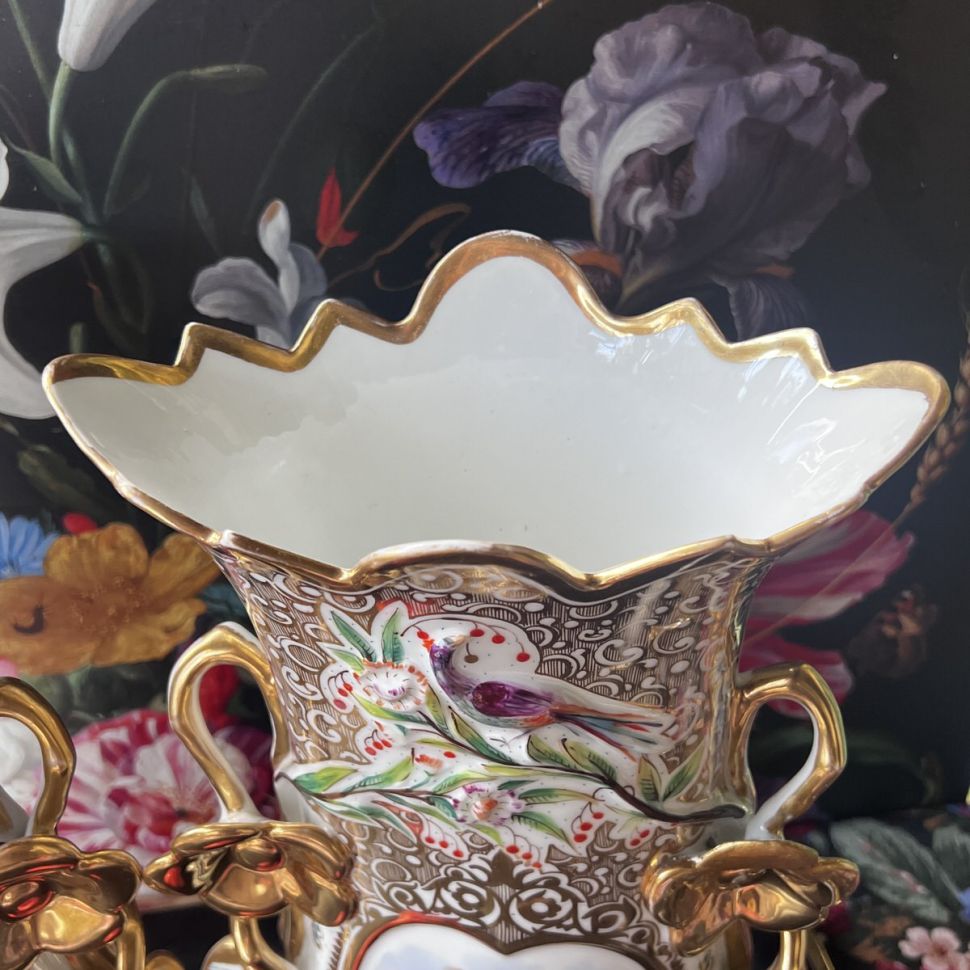 Ваза парная Дама 40 см фарфор Арнуво Франция 1880 г.