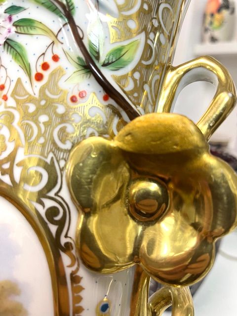 Ваза парная Дама 40 см фарфор Арнуво Франция 1880 г.