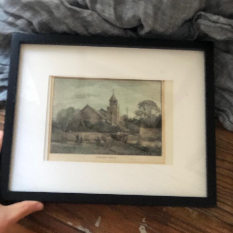 Картина репродукция 22х27 см Petersham Church под стеклом