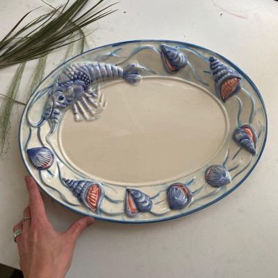 Блюдо сервировочное Омар и ракушки керамика