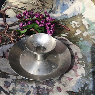 Подсвечник оловянный