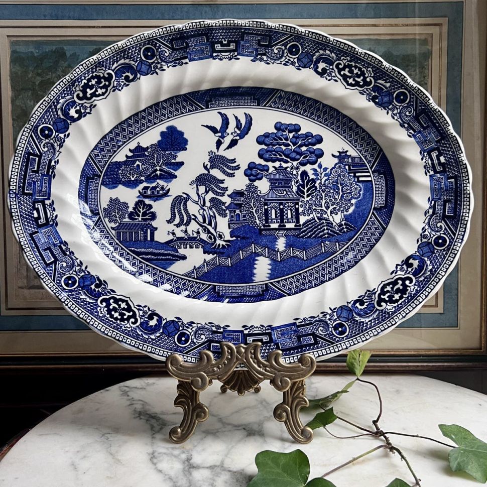 Блюдо овальное Шинуазри Willow 36 см Англия 