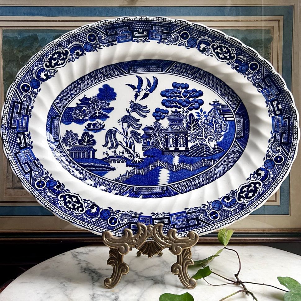 Блюдо овальное Шинуазри Willow 36 см Англия 