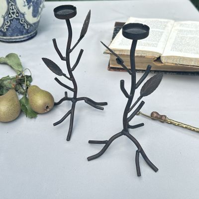 Подсвечник дизайнерский Ветка 21 см ковка