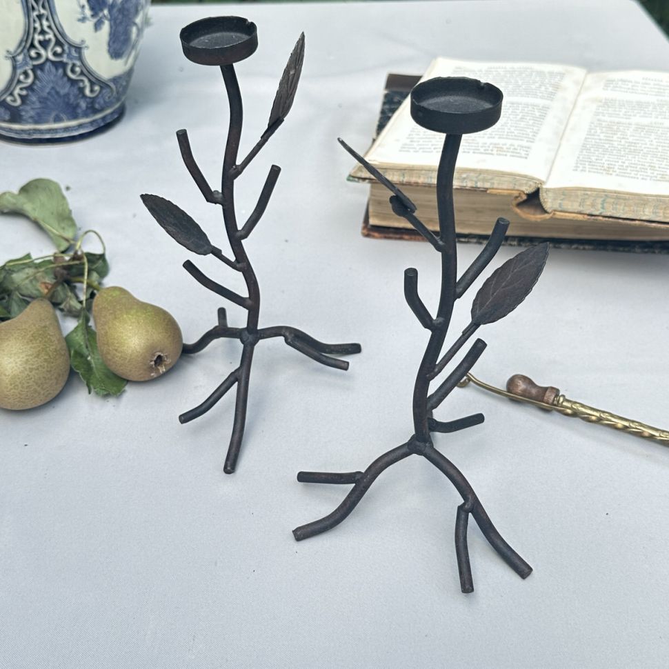 Подсвечник дизайнерский Ветка 21 см ковка