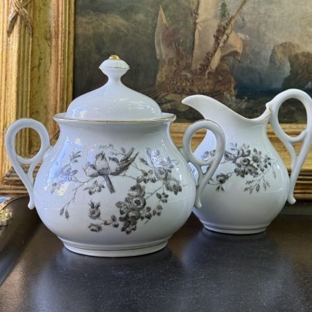 Сахарница и молочник Limoges фарфор Франция конец 19 века