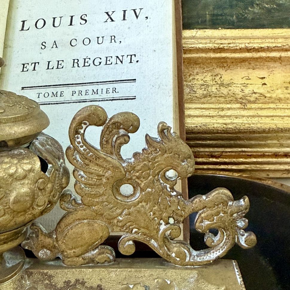 Чернильница Наполеон 3 латунь 22 см Франция 1850-е гг