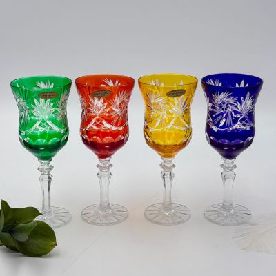 Бокалы набор 4 шт Арлекин 175 мл цветной хрусталь Германия