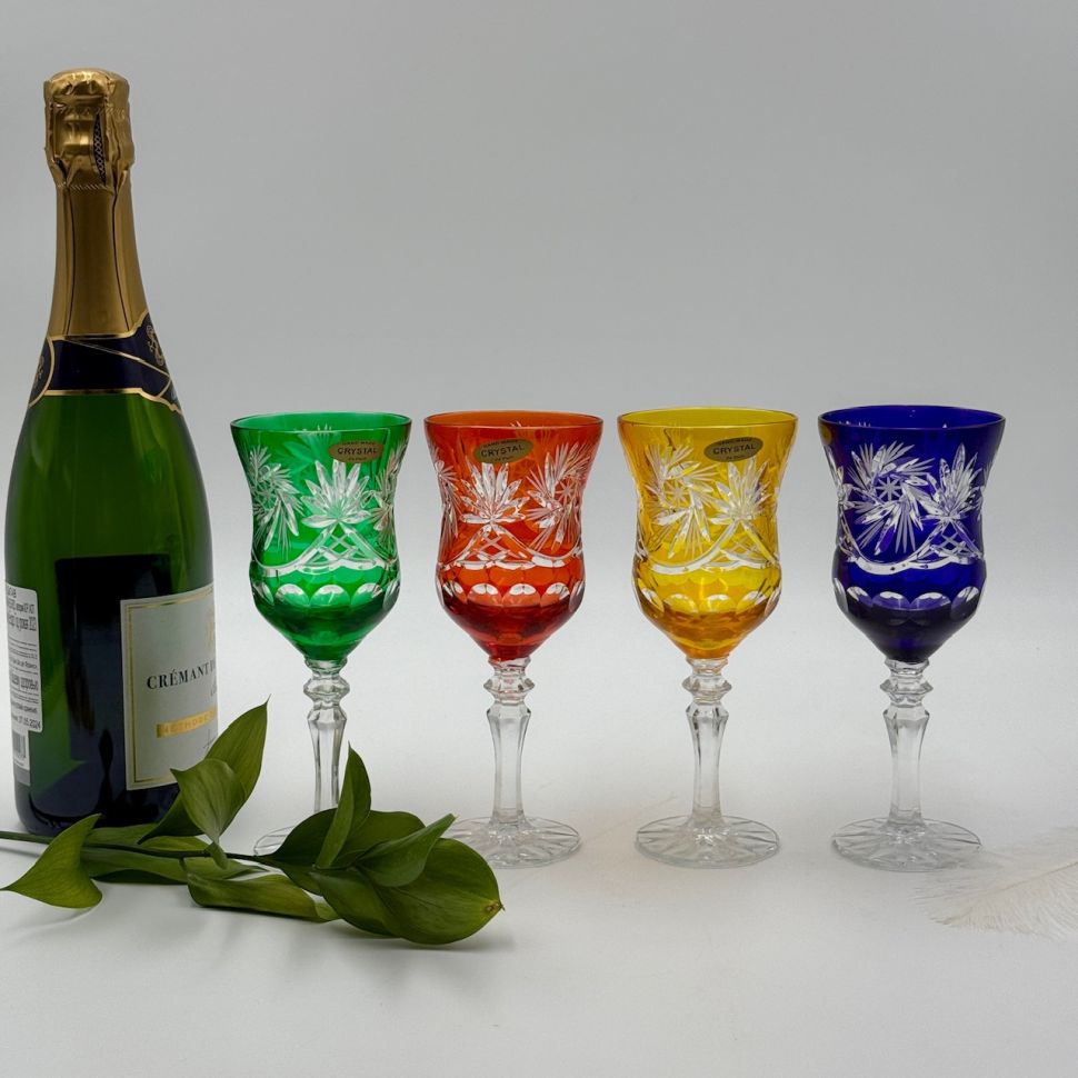 Бокалы набор 4 шт Арлекин 175 мл цветной хрусталь Германия