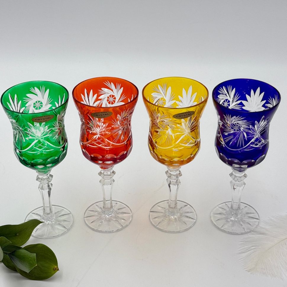 Бокалы набор 4 шт Арлекин 175 мл цветной хрусталь Германия
