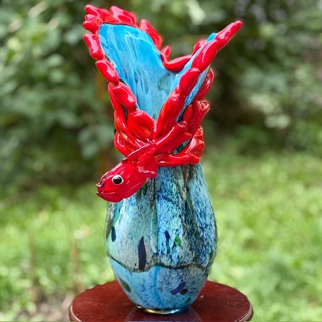  Ваза Murano 47 см цветное стекло ручная работа 