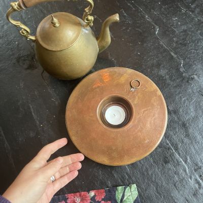 Подсвечник для широкой свечи 20 см медь