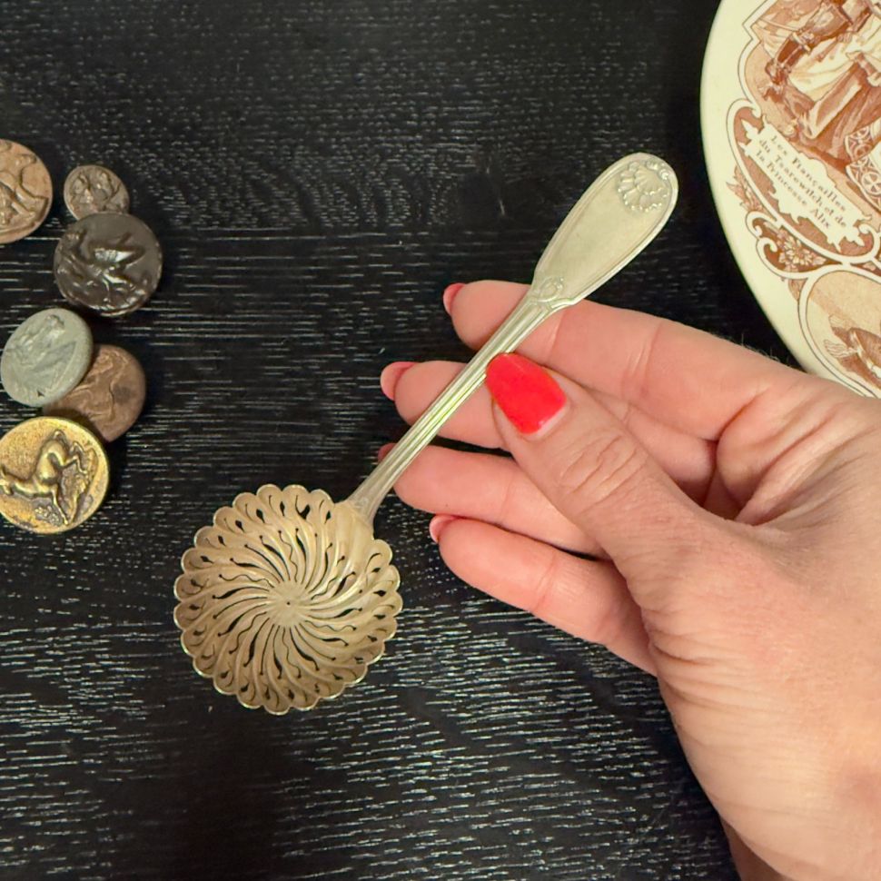 Ложка ситечко 14 см серебрение 