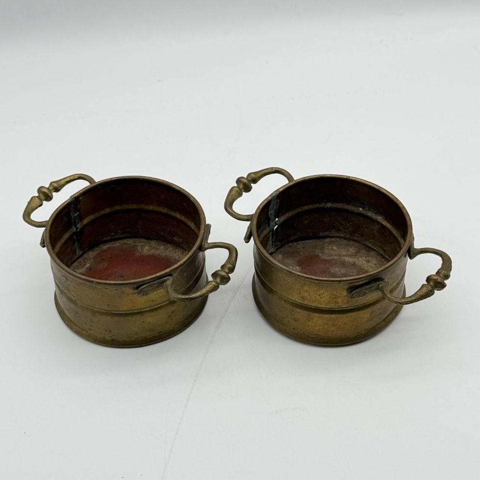 Кашпо с ручками 18.5 см латунь