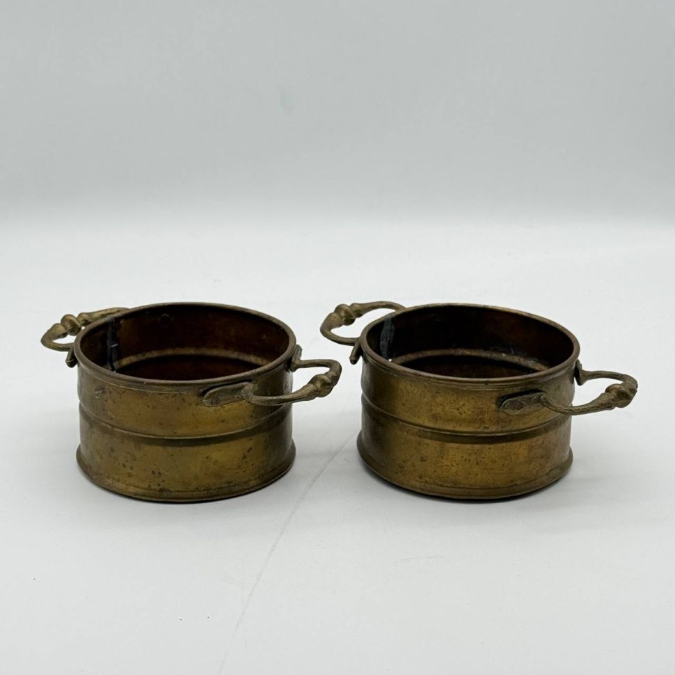 Кашпо с ручками 18.5 см латунь