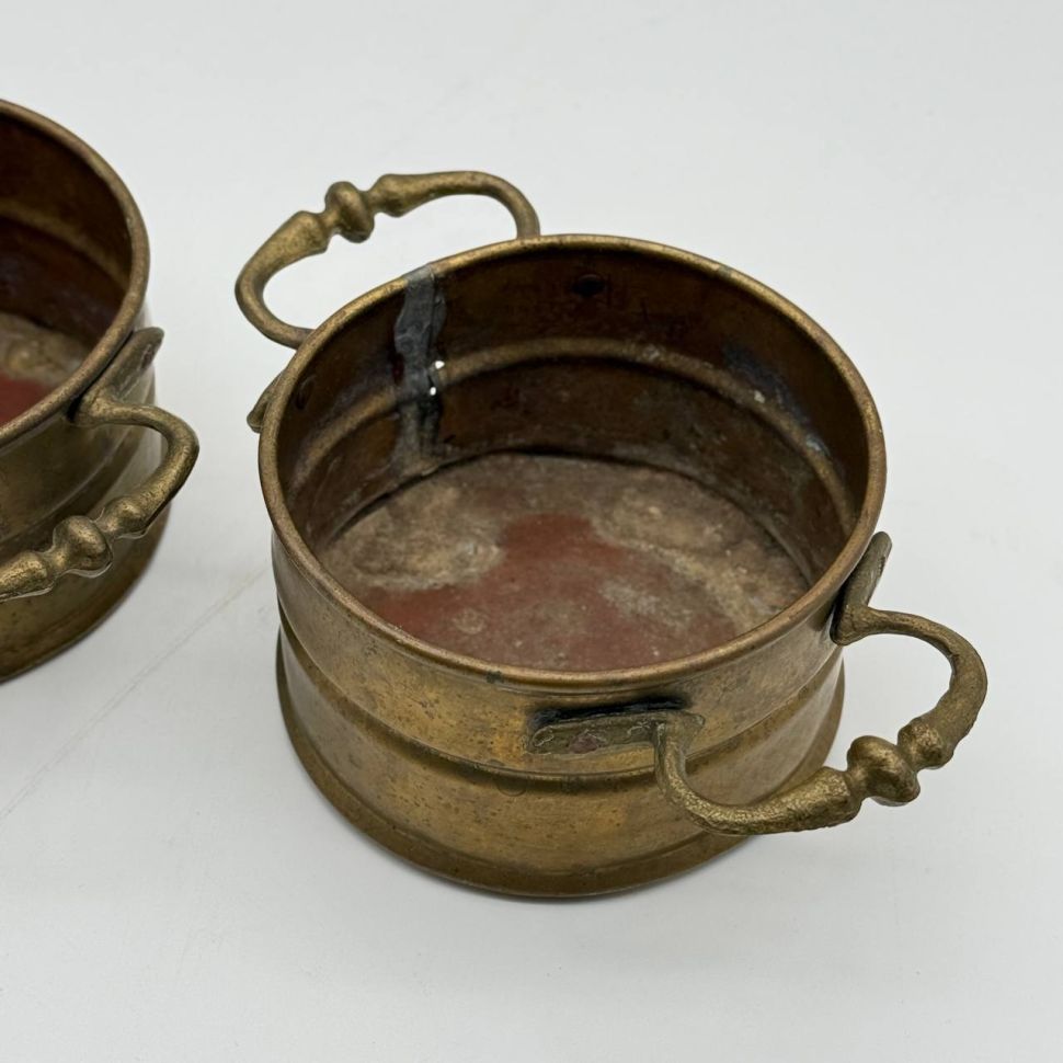 Кашпо с ручками 18.5 см латунь