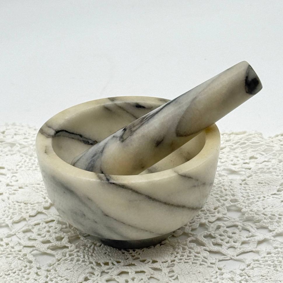 Ступка с пестиком 11 см мрамор