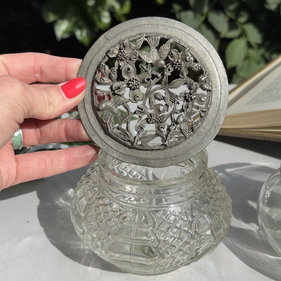 Роузбол 11 см стекло олово