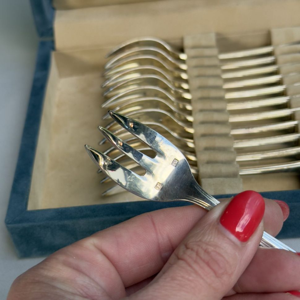 Вилка тризубец Christofle 15 см серебрение Франция