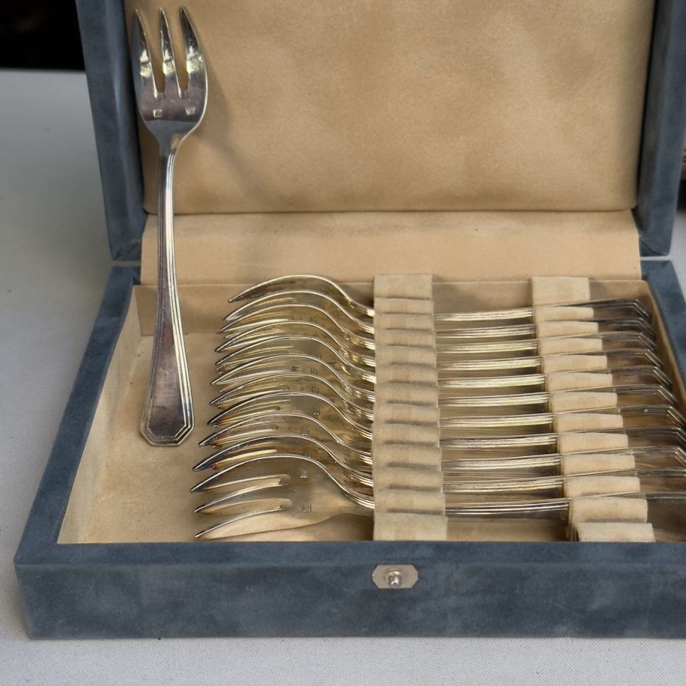 Вилка тризубец Christofle 15 см серебрение Франция