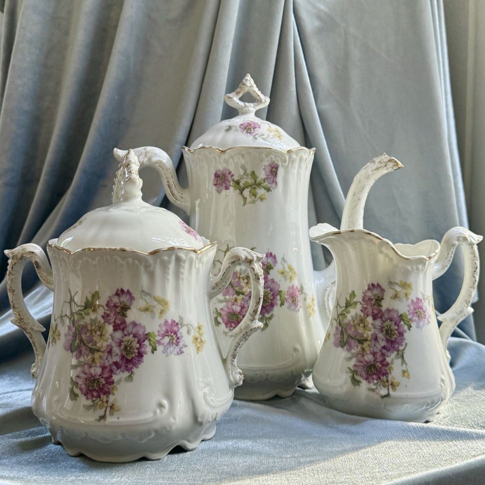 Чайник молочник сахарница набор 3 предмета Франция