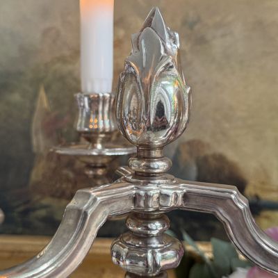 Подсвечник на три свечи St. Médard 28 см серебрение Франция