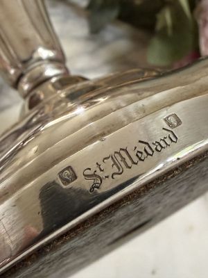 Подсвечник на три свечи St. Médard 28 см серебрение Франция