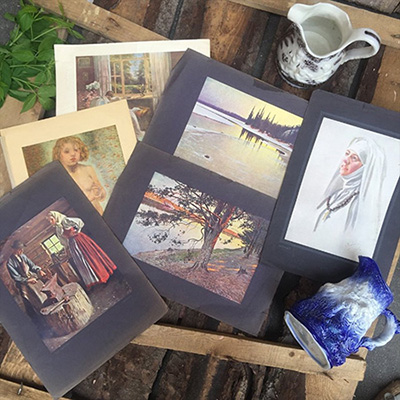 Набор из 5 репродукций и литографий большого размера