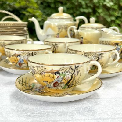 Чайная пара Гейши и рикша 220 мл фарфор Япония