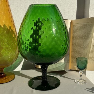 Ваза на ножке Бокал 34 см хрустальное стекло Мурано