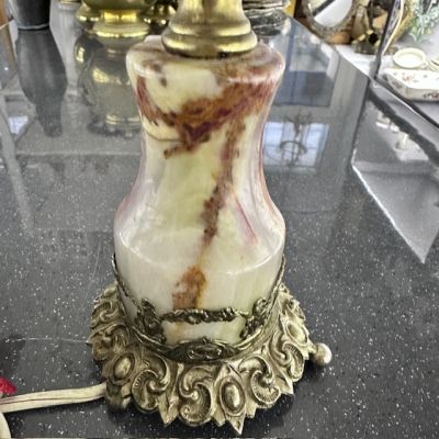 Лампа настольная 32 см мрамор латунь Франция