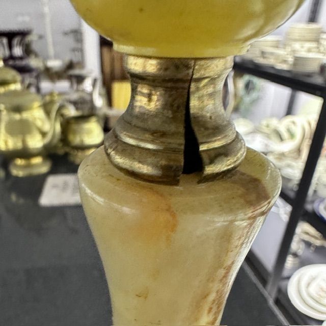 Лампа настольная 32 см мрамор латунь Франция