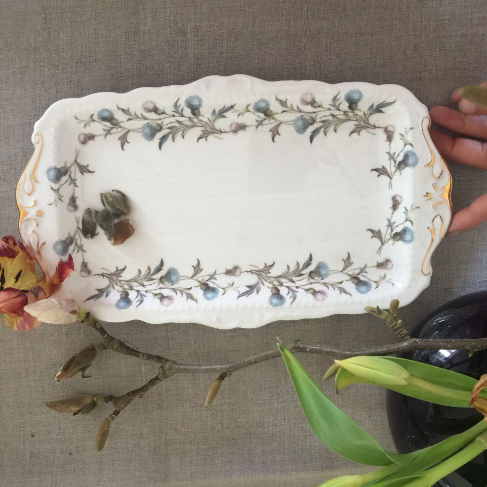 Блюдо прямоугольное 29 см с ручками Royal Albert Brigadoon, Англия