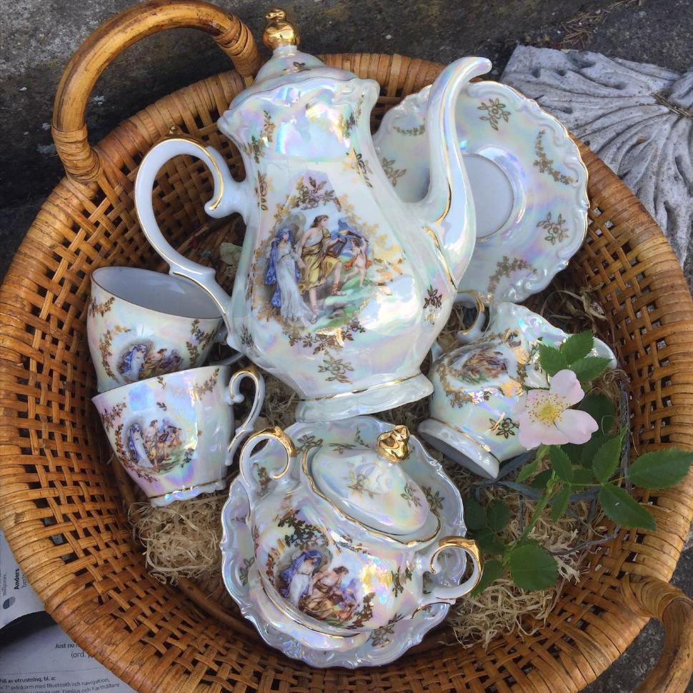 Чайник кофейник Gebruder Winterling, Орфей и Эвридика, 1907-1945 гг