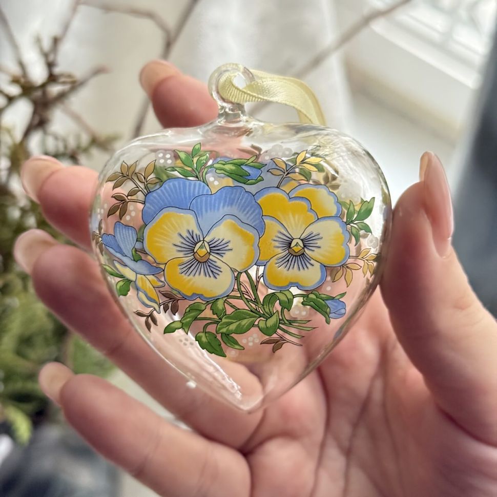 Подвес Hutschenreuther Сердце стекло 8 см Германия 2002 г.